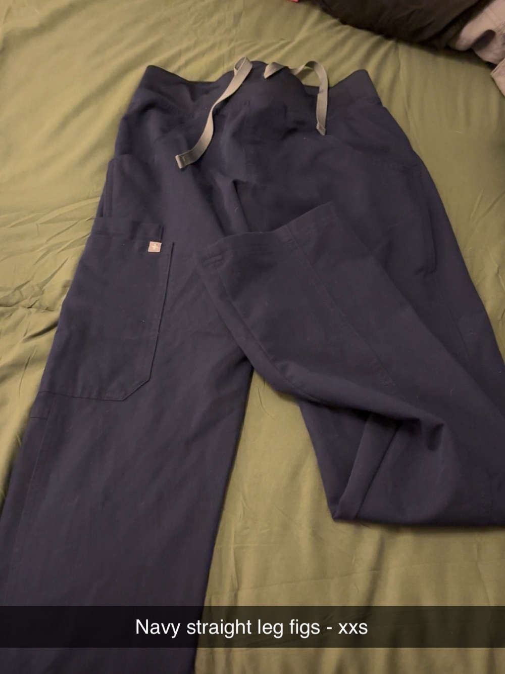 Navy Straight-Leg figs Pants